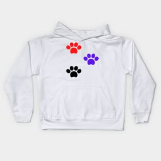 blue red black dog paws design Kids Hoodie